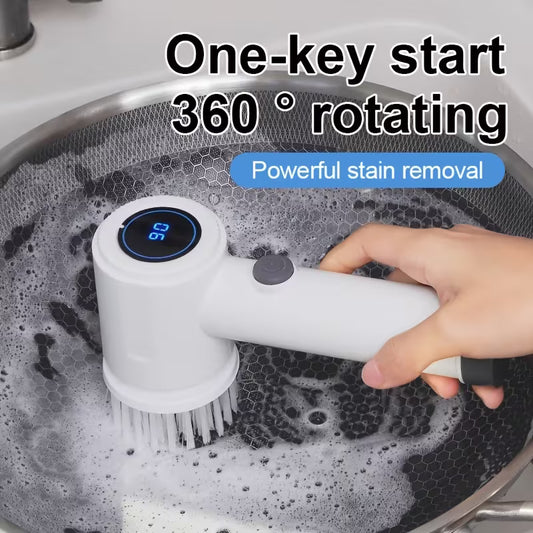 Multi-Functional Power Scrub – Electric Cleaning Brush with 5 Heads