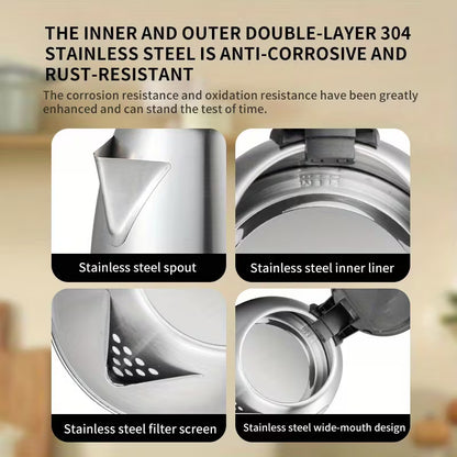 Electric Kettle – Large Capacity, Fast Boiling, Auto Shut-Off & Boil-Dry Protection, Stainless Steel Water Boiler