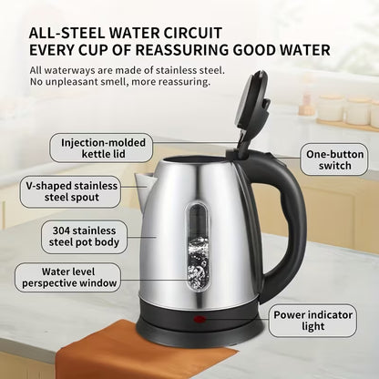 Electric Kettle – Large Capacity, Fast Boiling, Auto Shut-Off & Boil-Dry Protection, Stainless Steel Water Boiler